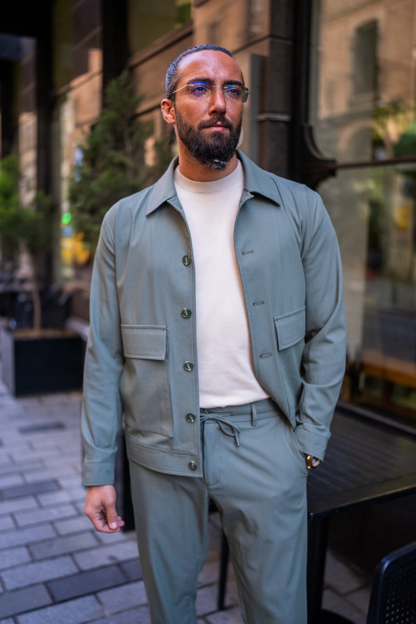Sage Green Summer Co-ord Set for Men