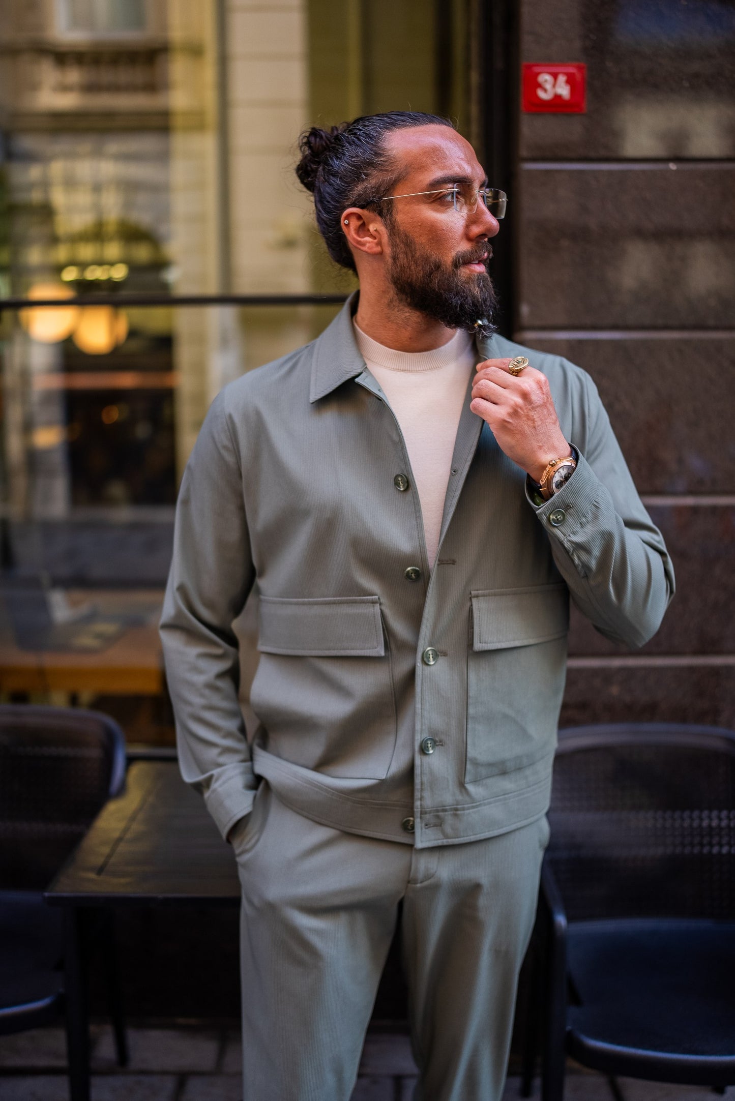 Sage Green Summer Co-ord Set for Men