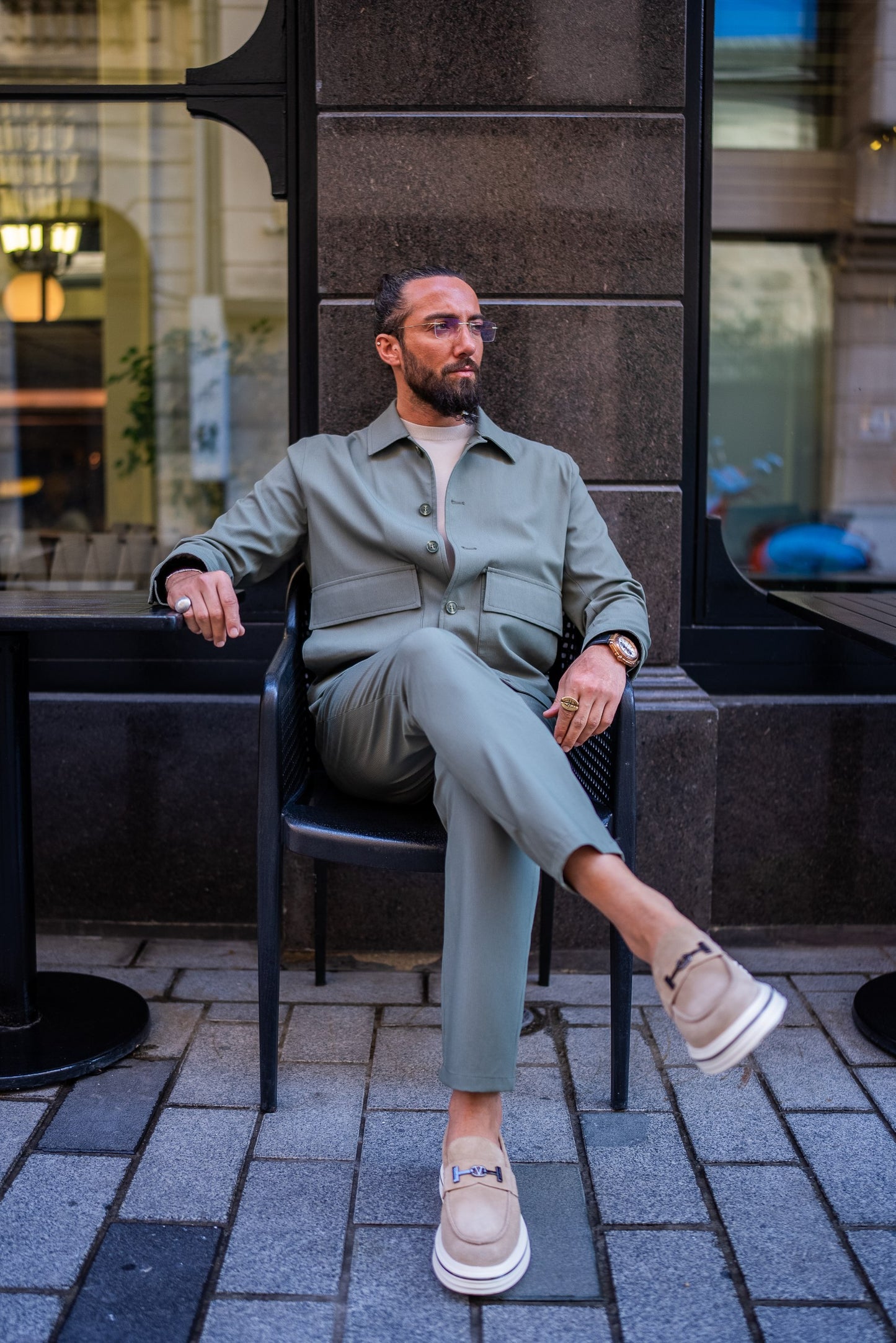 Sage Green Summer Co-ord Set for Men
