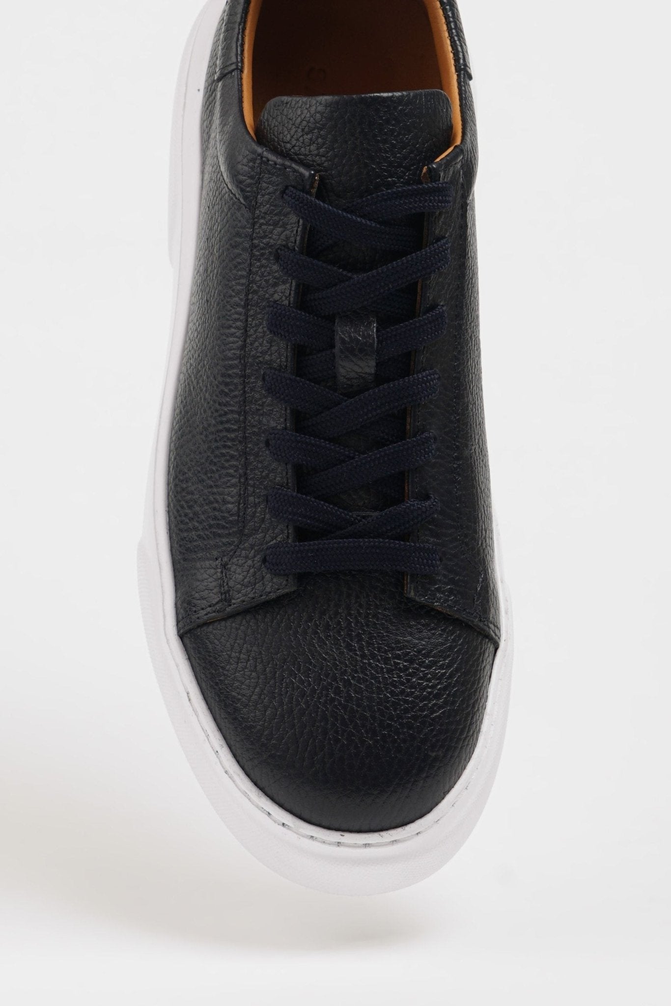 SUITHARBOR Navy Blue Leather Sneakers for Men - SUITHARBOR