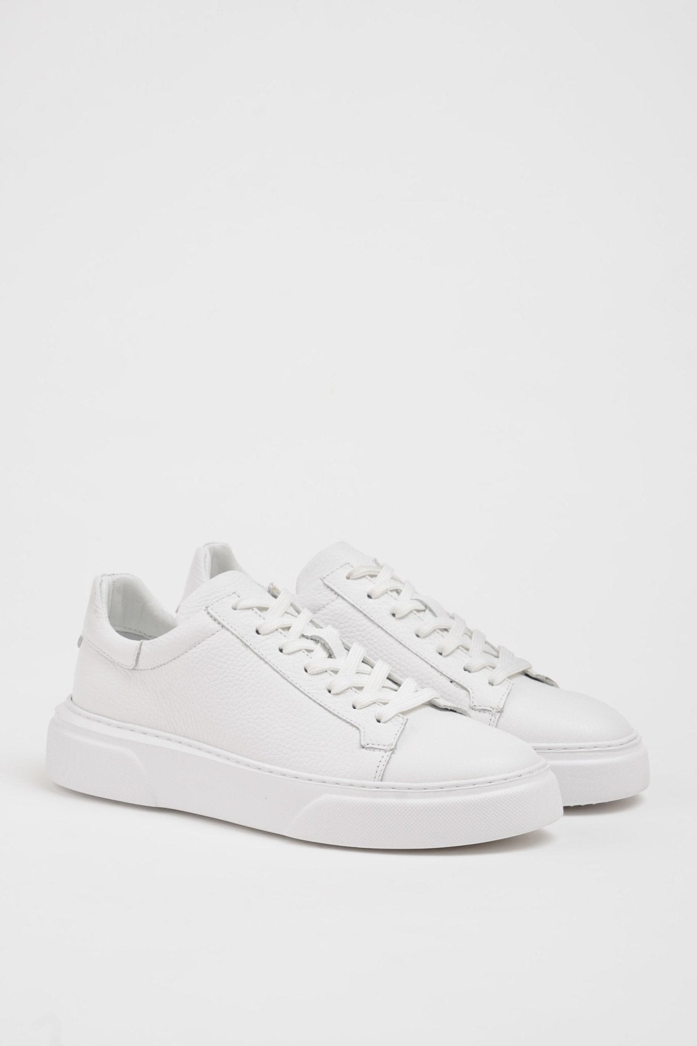 SUITHARBOR White Leather Sneakers for Men - SUITHARBOR