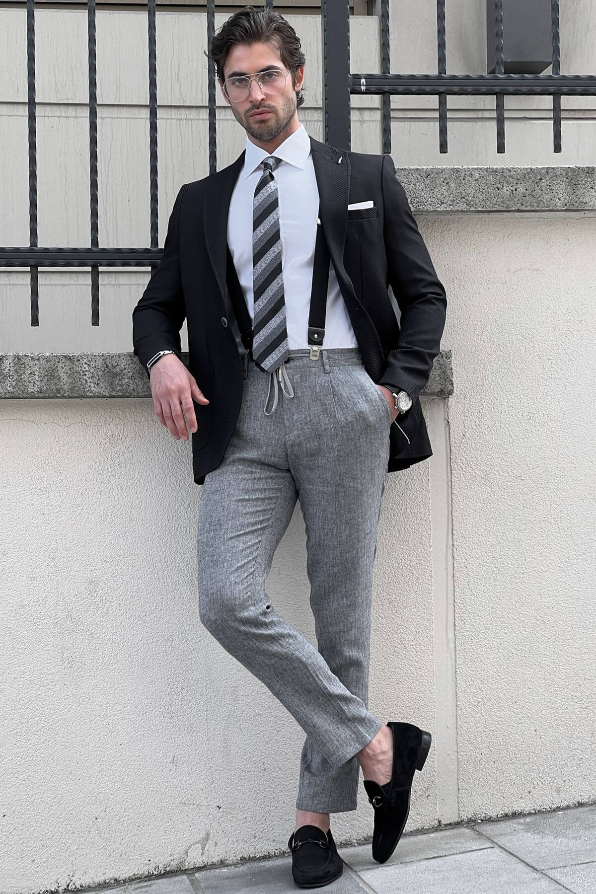 A Black Blazer Jacket on display