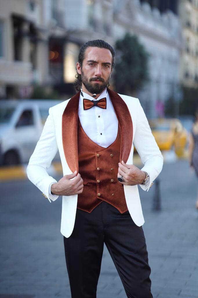 Eiffel White - Camel Tuxedo