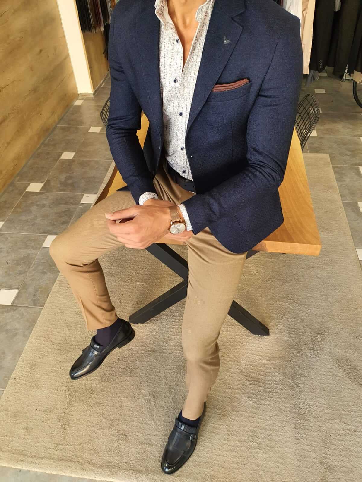 HolloMen BELLINGHAM NAVY BLUE JACKET - Hollo Men