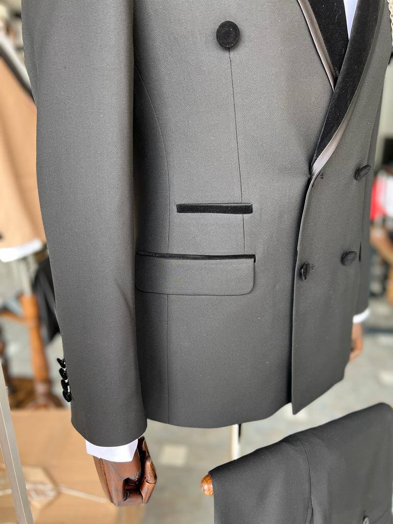 Suitharbor Black Double Breasted Tuxedo