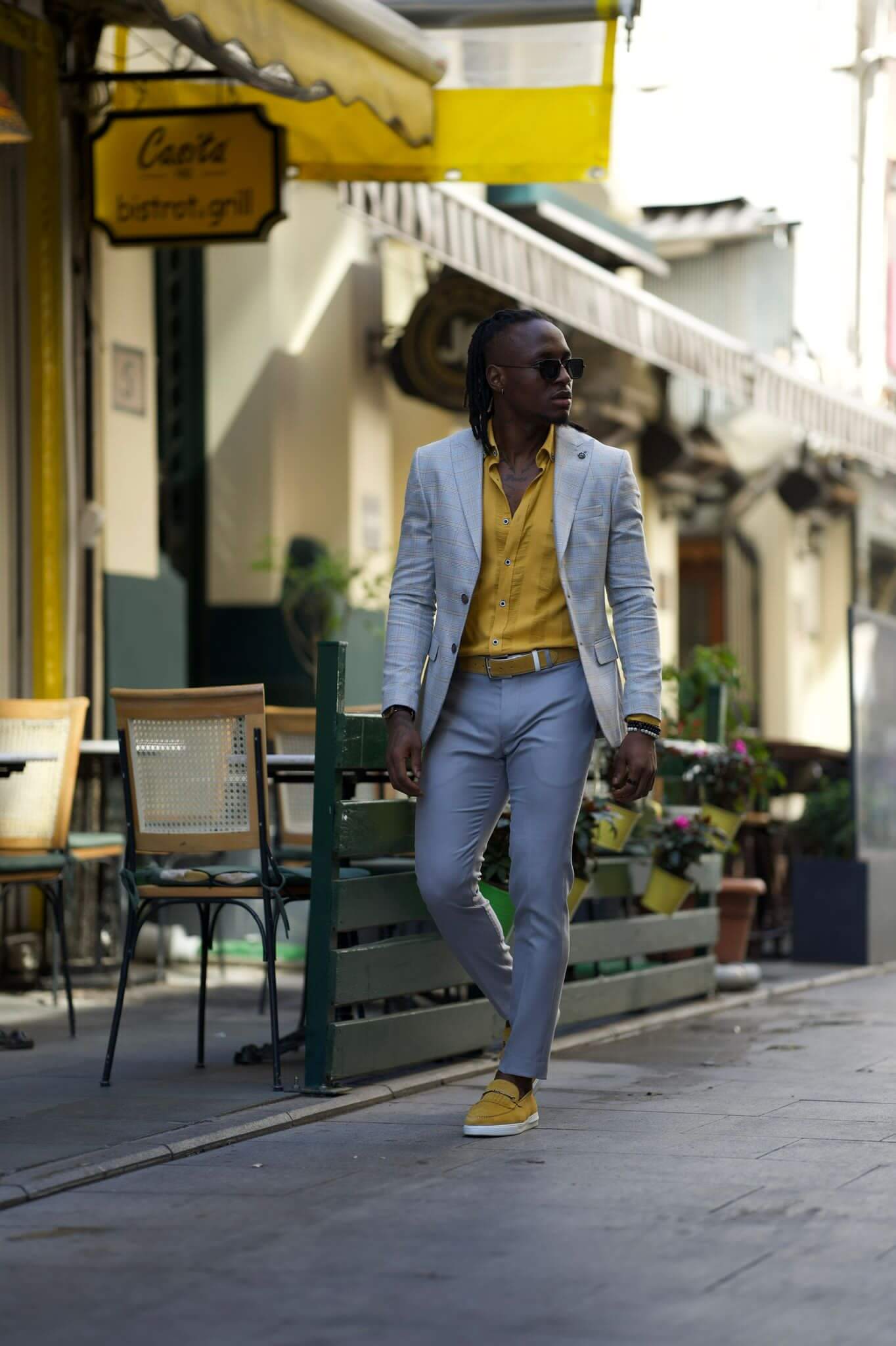 Grey Plaid Suit - Classic with Pattern