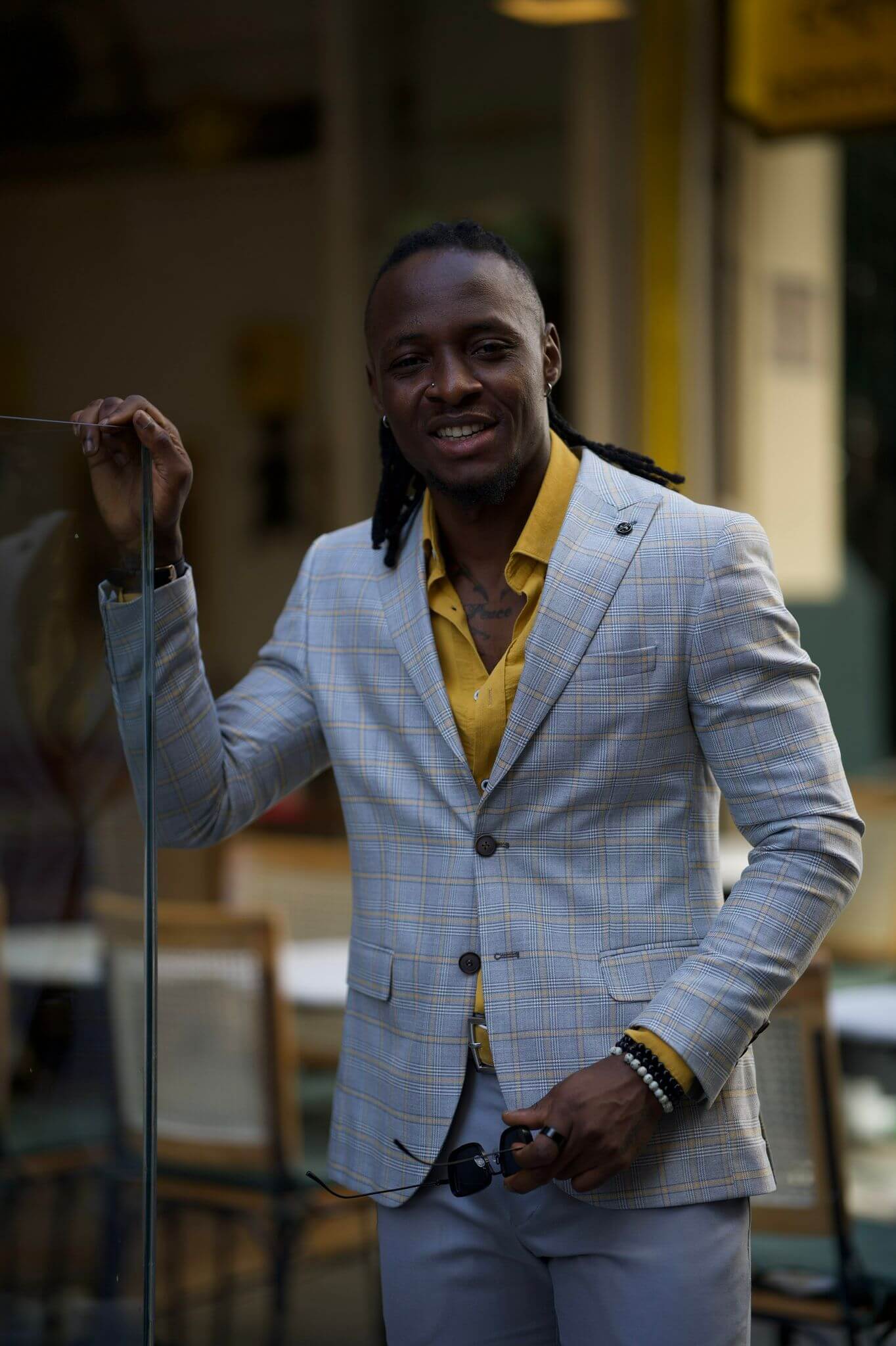 Grey Plaid Suit - Classic with Pattern