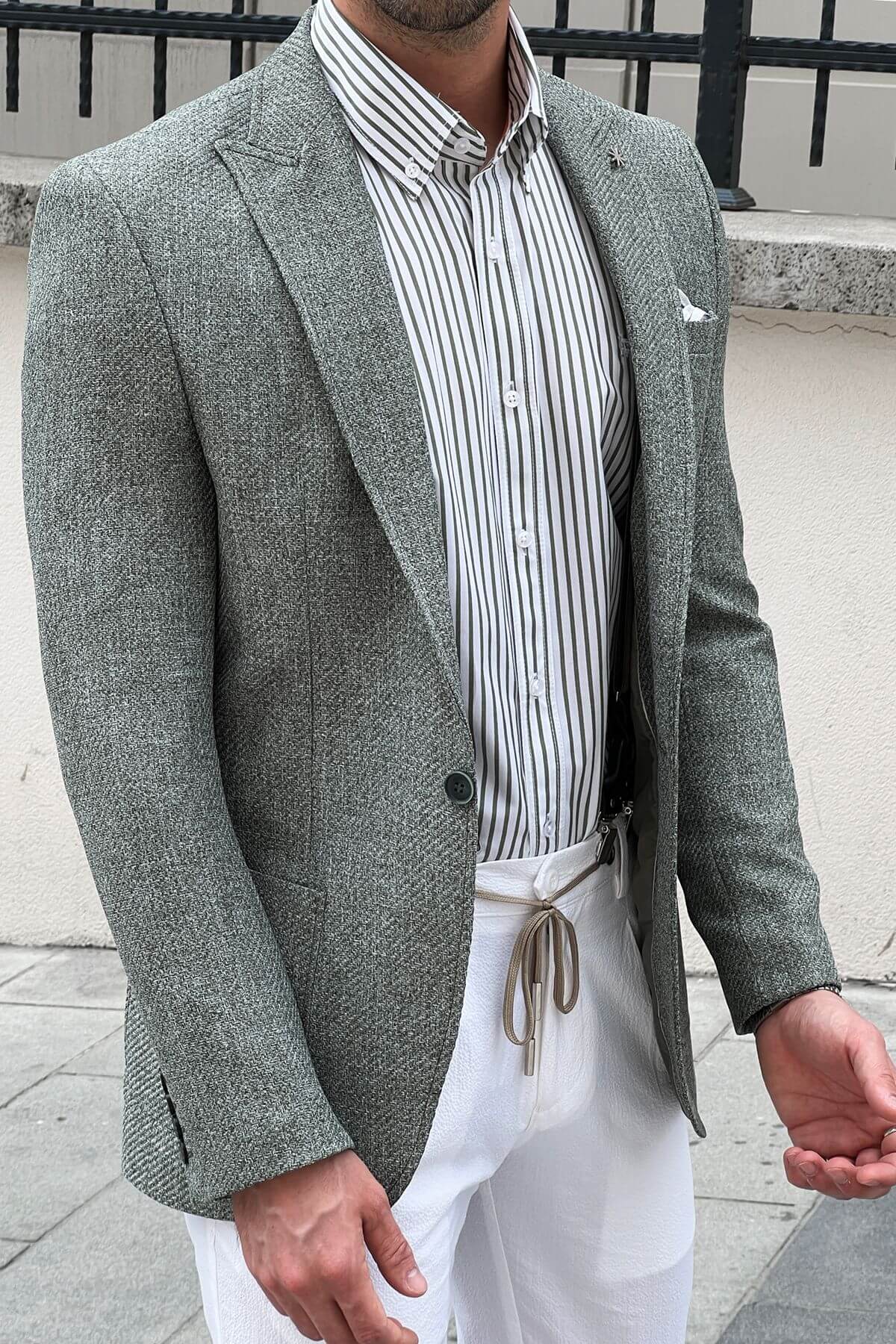 A Light Green Blazer Jacket on display