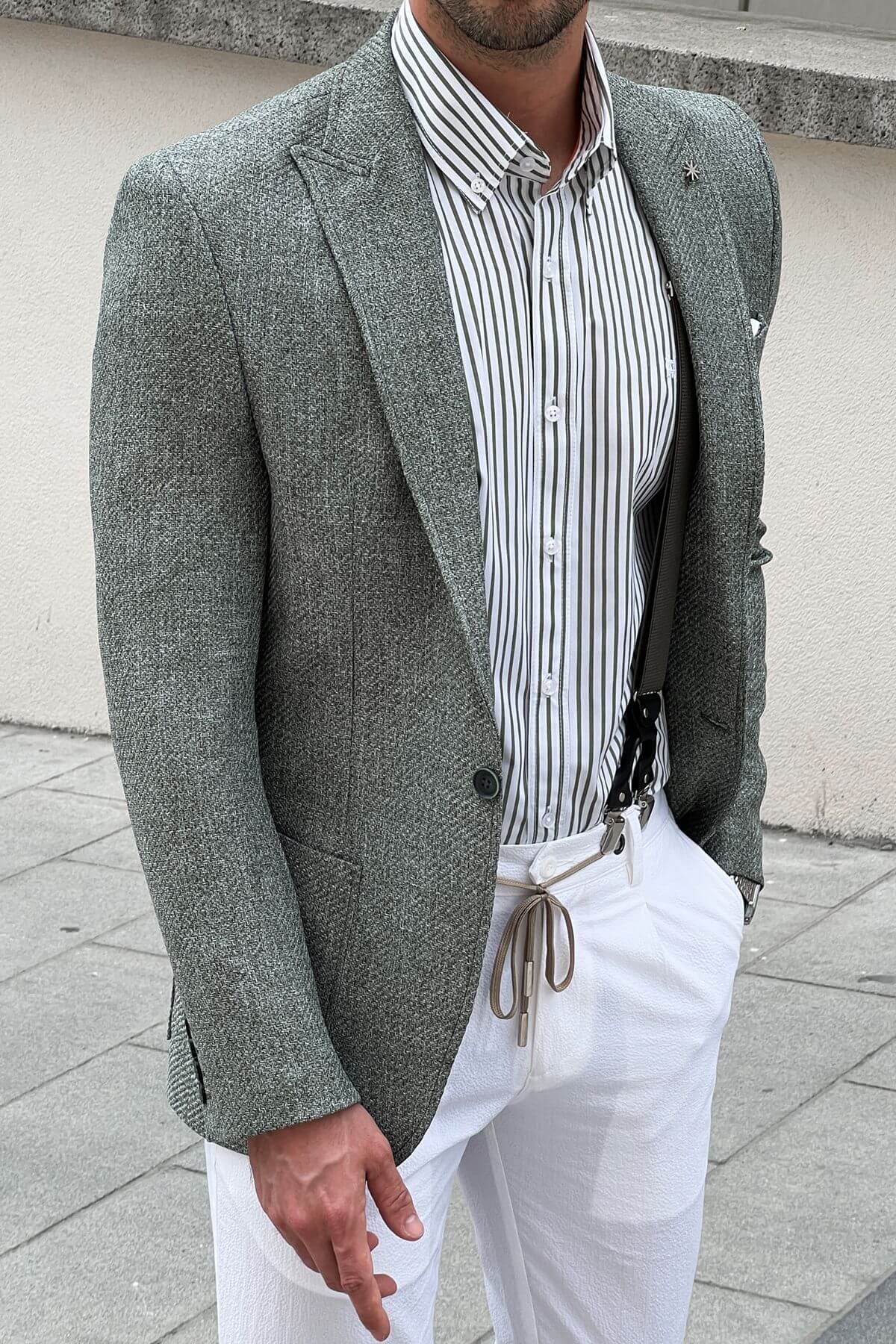 A Light Green Blazer Jacket on display