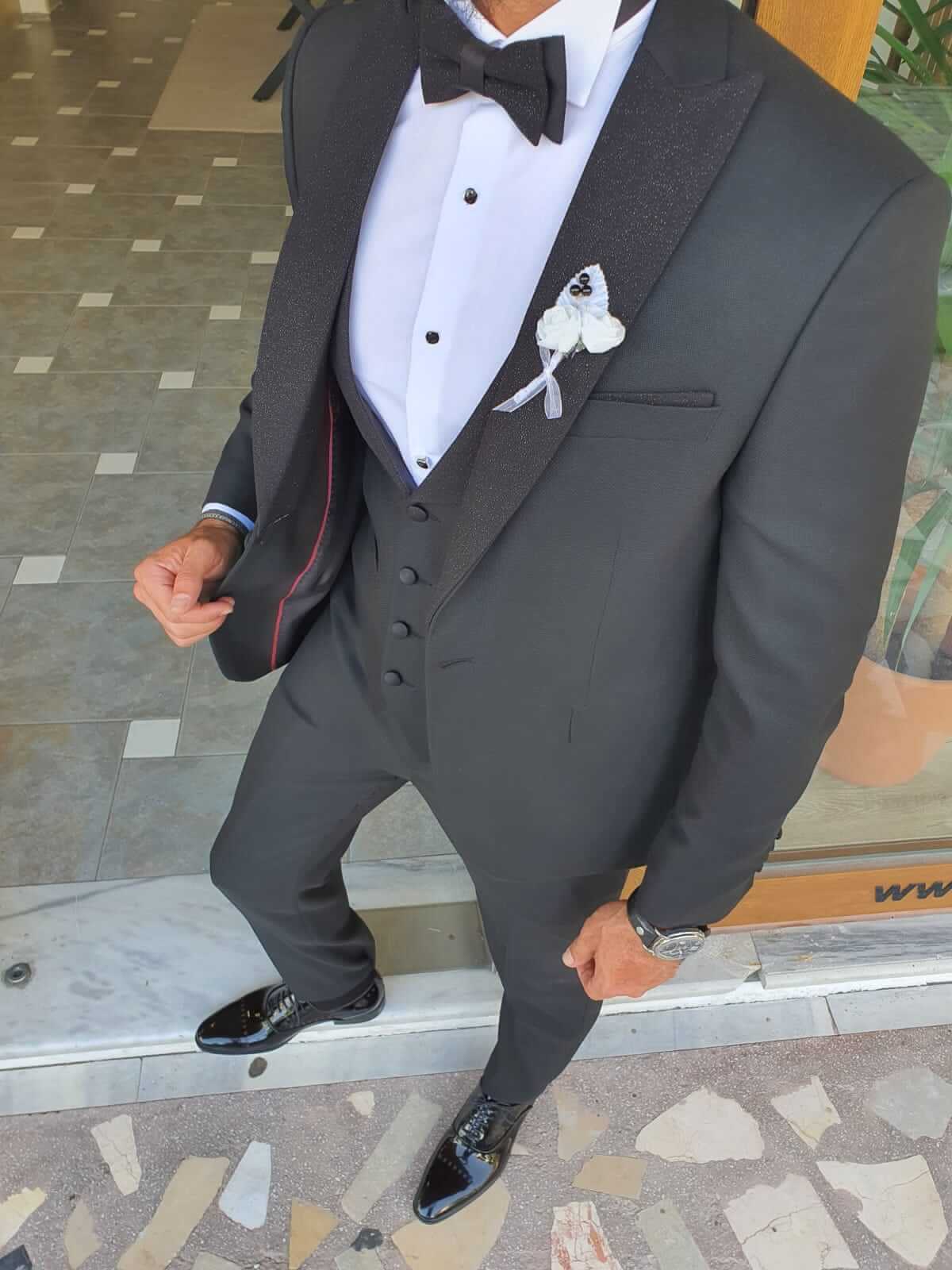 Stockholm Black DoveTail Collar Tuxedo - Hollo Men