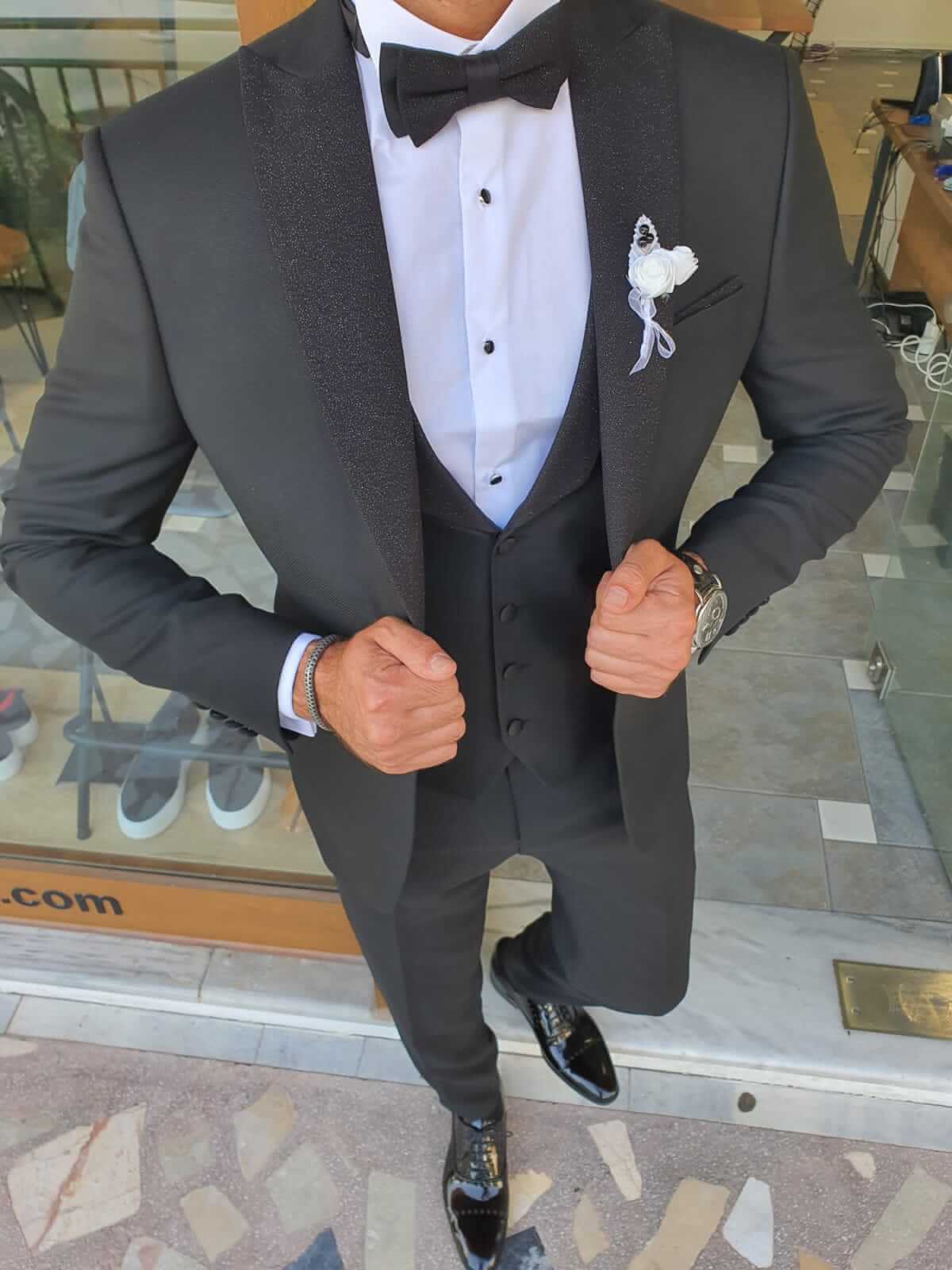 Stockholm Black DoveTail Collar Tuxedo - Hollo Men