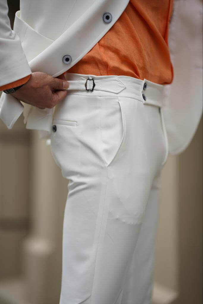 Men's white slim fit suit