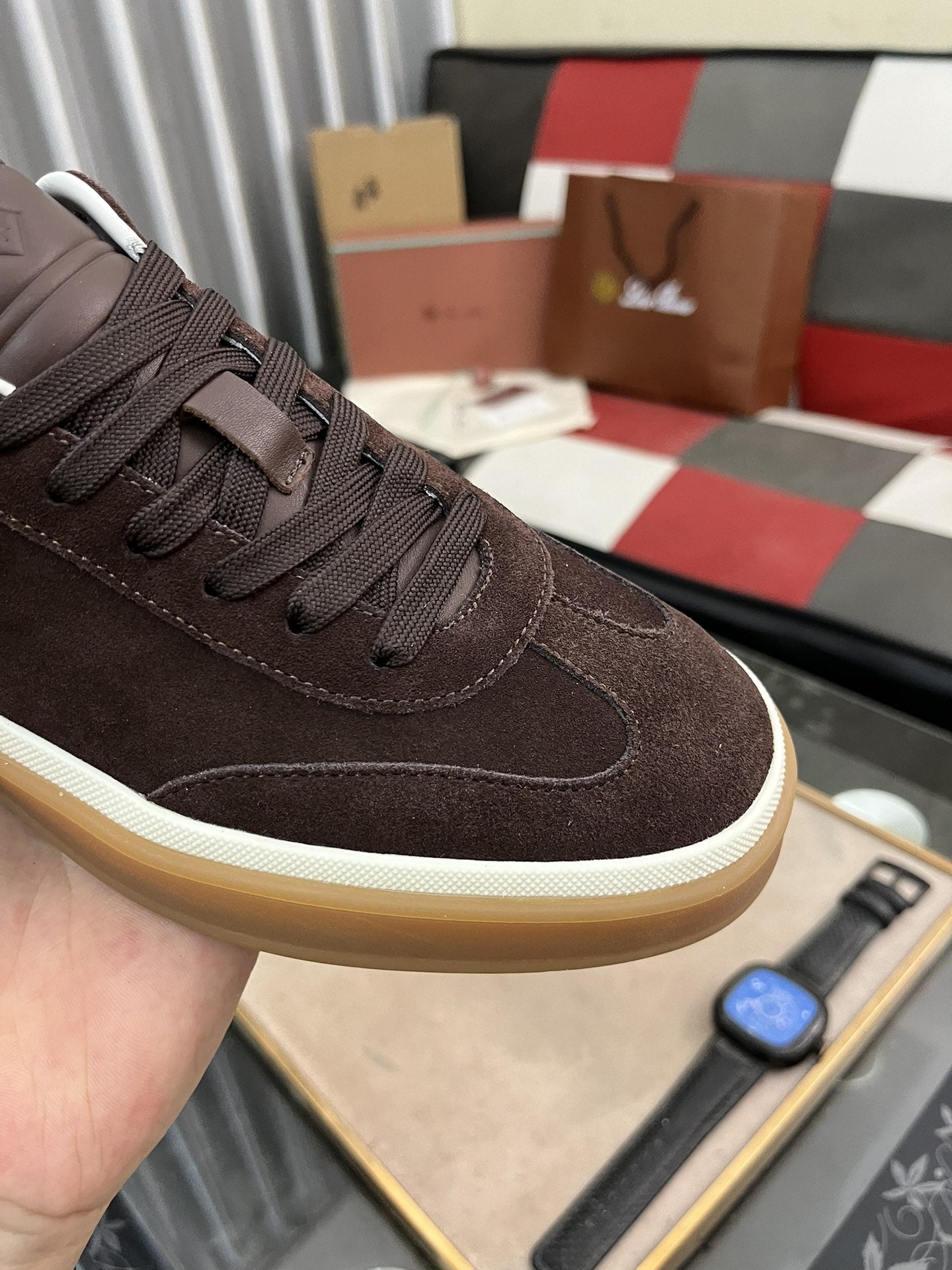 Loro Piana Brown Tennis Walk Sneakers