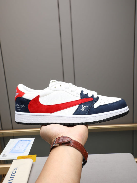 Air Jordan 1 Low Travis Scott x Louis Vuitton Blue & Red Sneakers