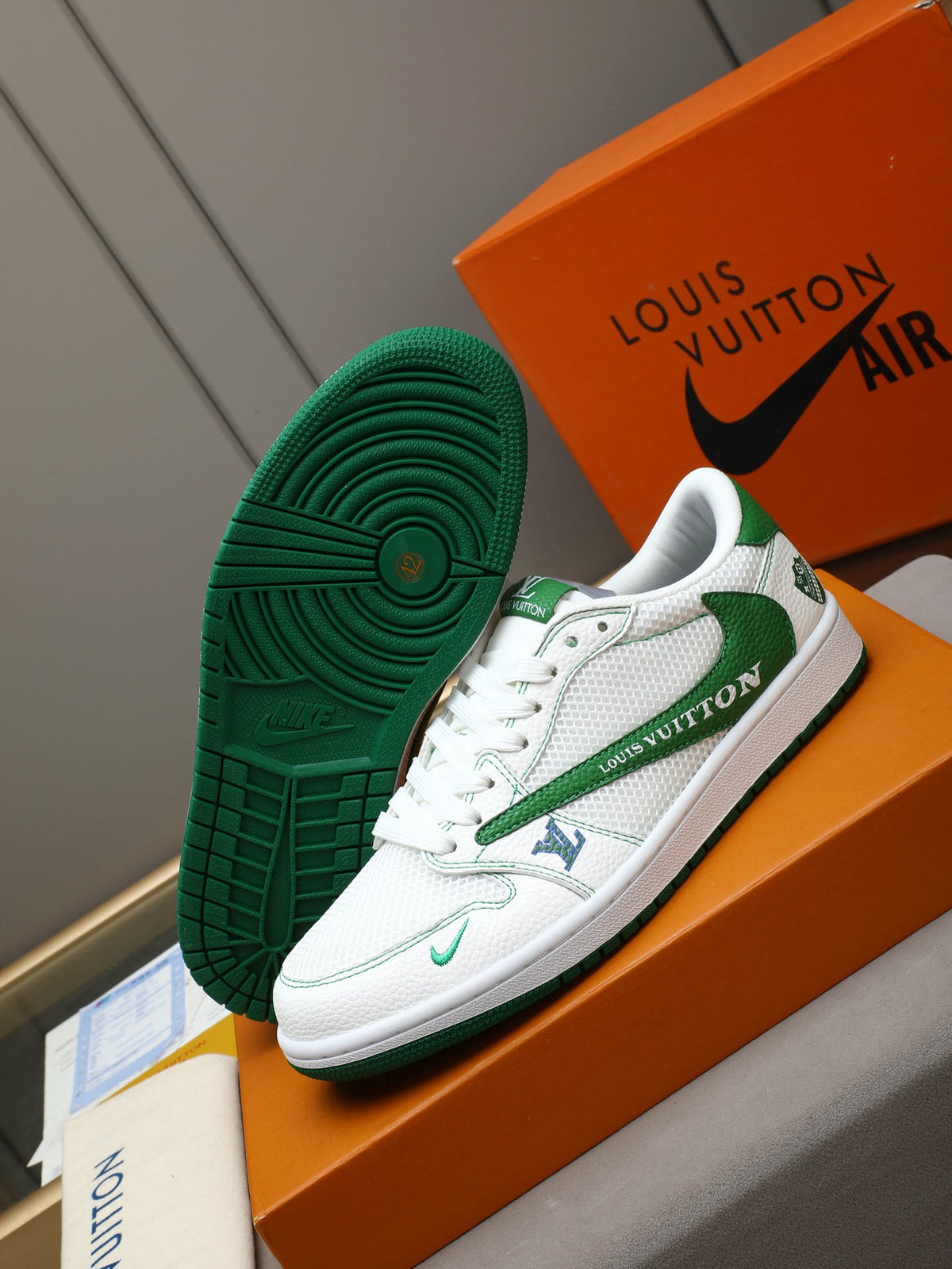 Air Jordan 1 Low Travis Scott x Louis Vuitton Green White Sneaker