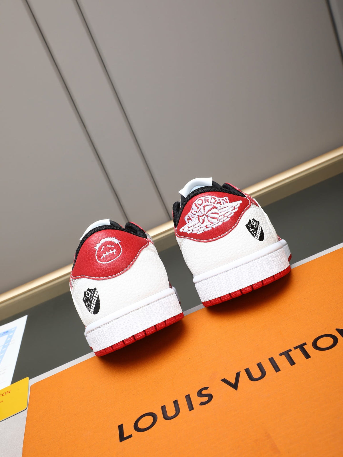 Air Jordan 1 Low Travis Scott x Louis Vuitton Red Monogram Sneakers