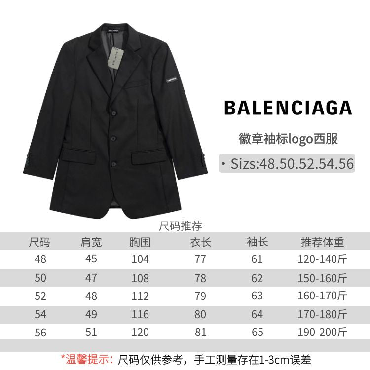 Balenciaga Black Single-Breasted Blazer