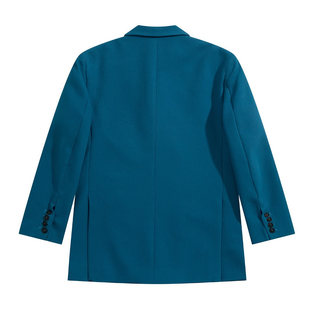 Balenciaga-Inspired Teal Double-Breasted Blazer