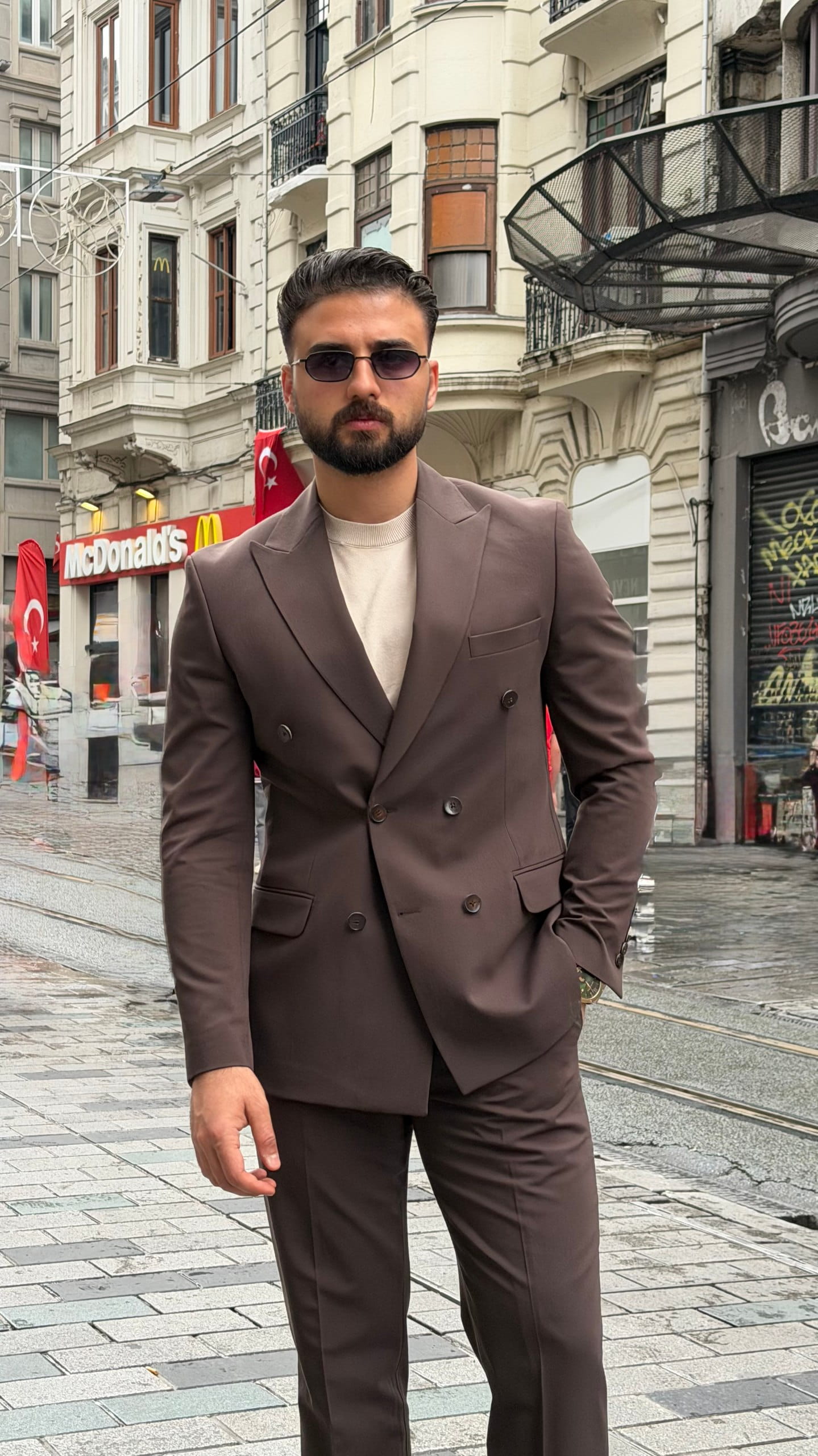 Brown 2-Piece Slim Fit Suit for Men | Suitharbor