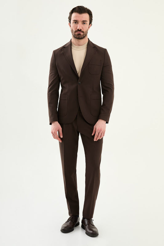 Brown Slim Fit Suit Jacket Blazer for Men