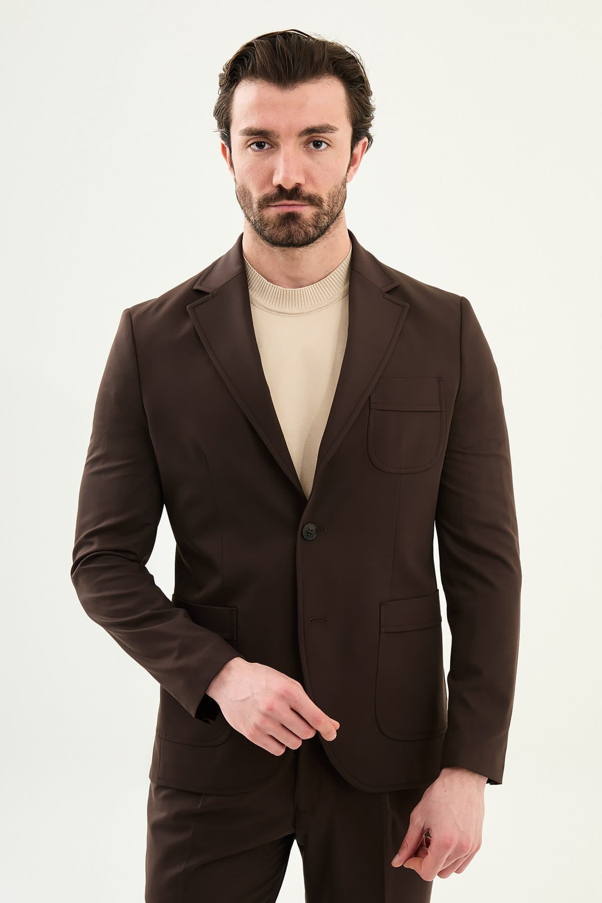 Brown Slim Fit Suit Jacket Blazer for Men