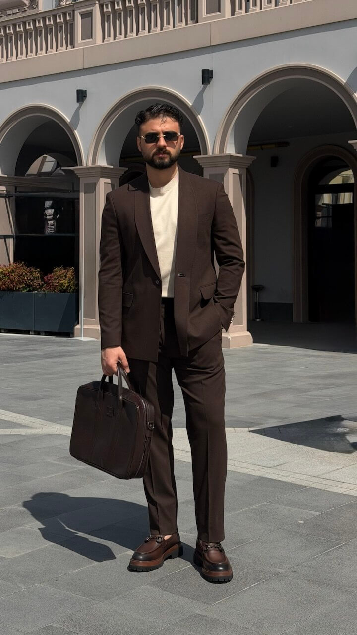 Chocolate Brown Slim Fit Men’s Suit