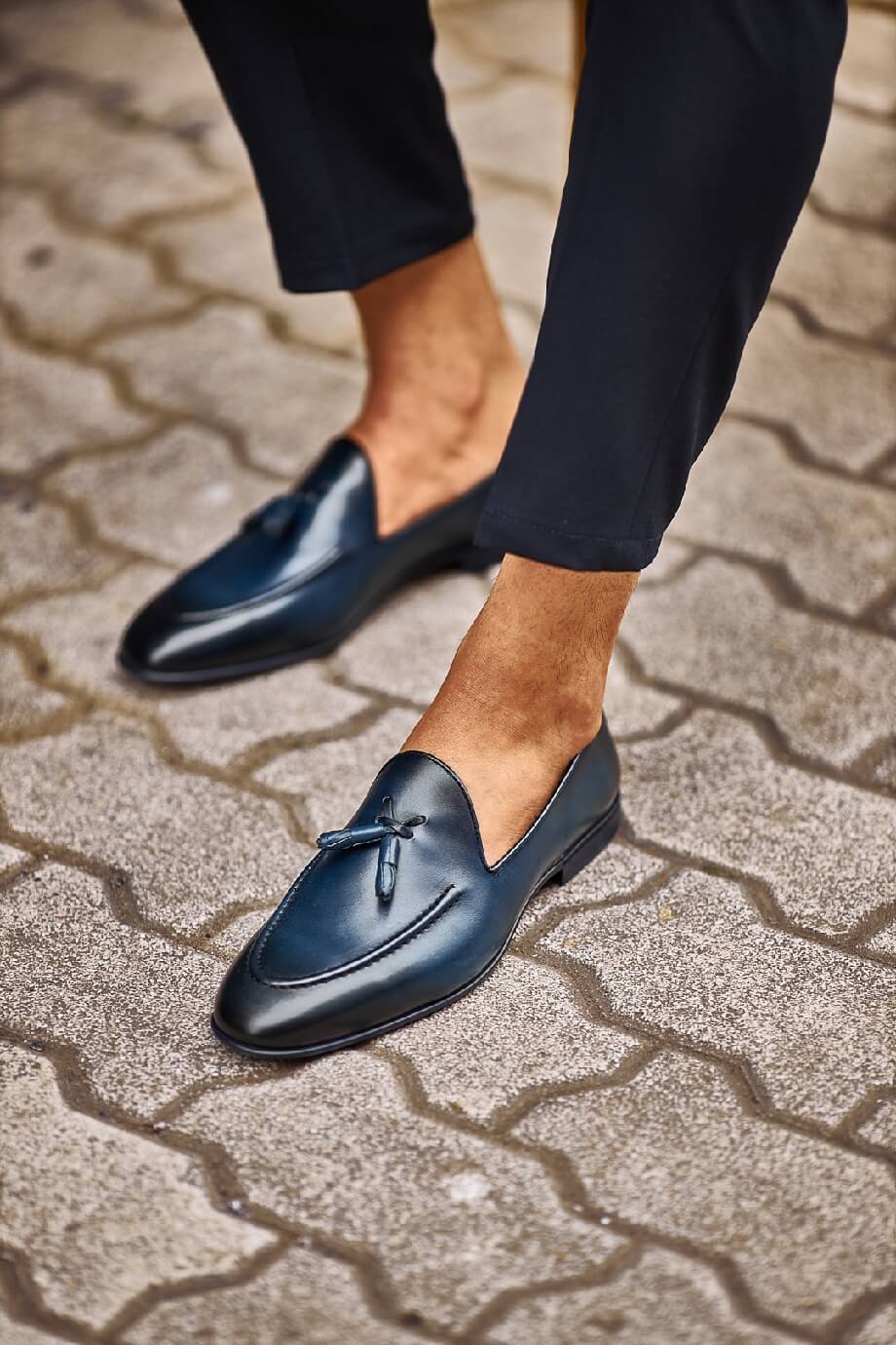 Navy Tassel Horizon Loafers