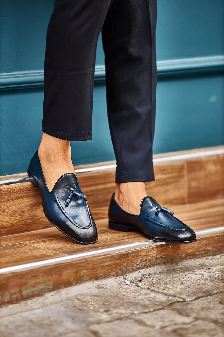 Navy Tassel Horizon Loafers