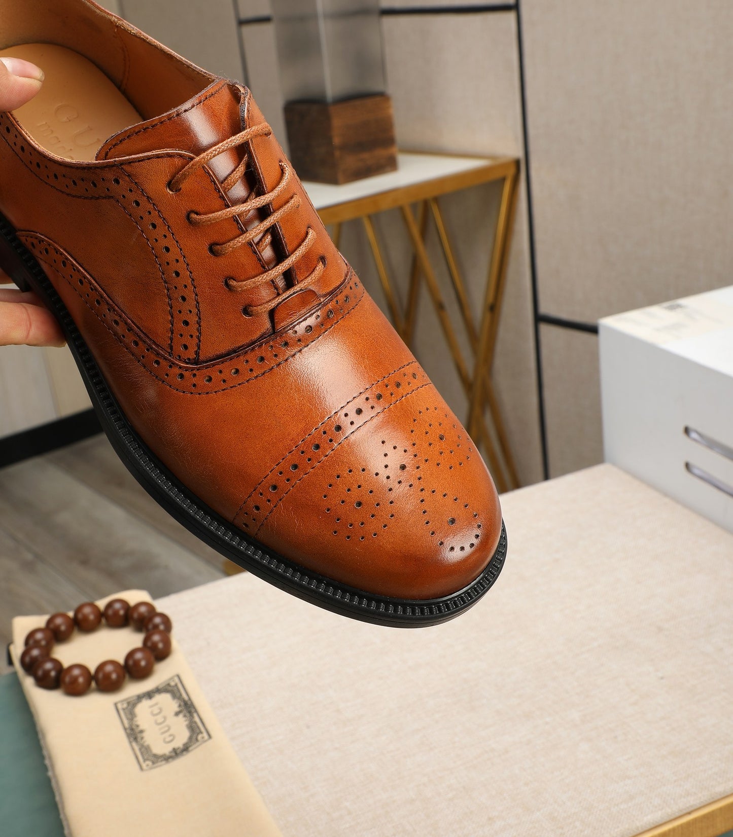 Gucci-inspired Classic Brown Oxford Brogues