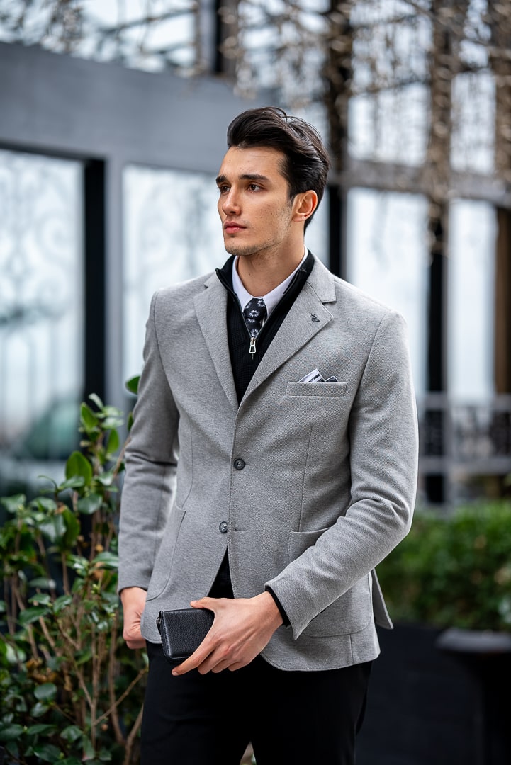 Classic Light Grey Tailored Blazer