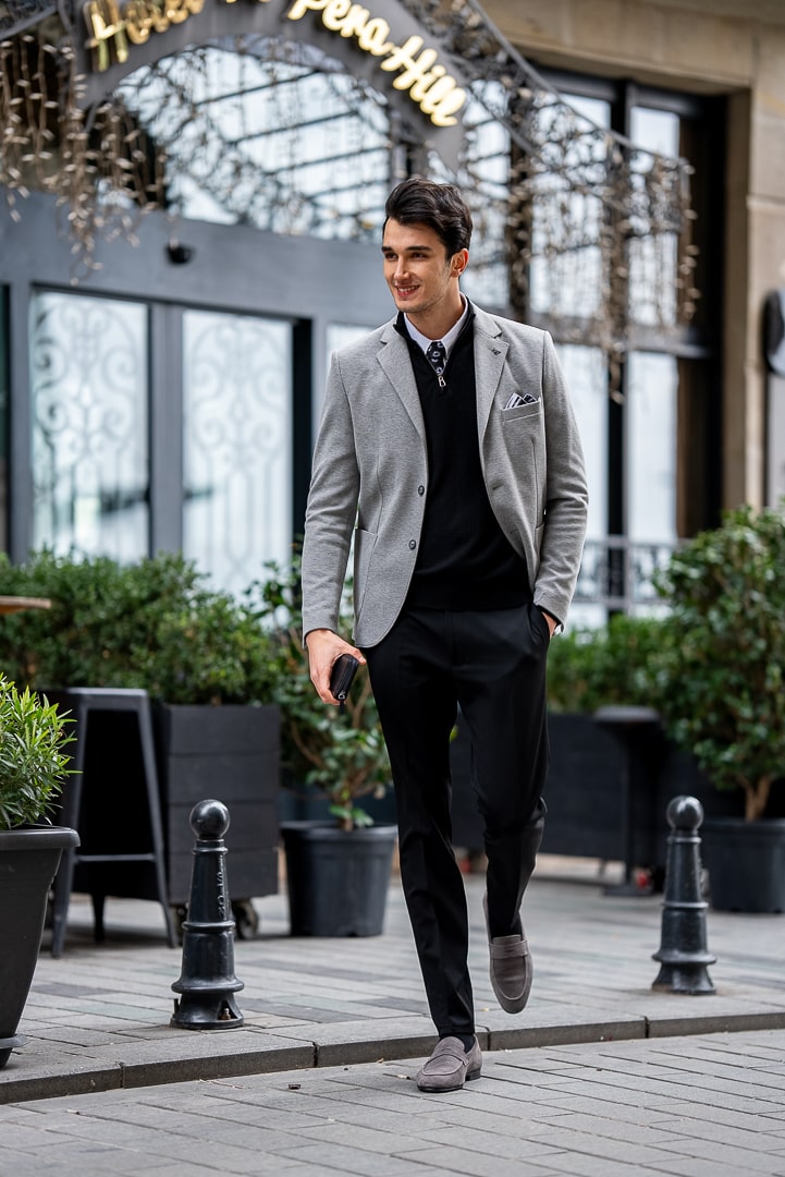 Classic Light Grey Tailored Blazer