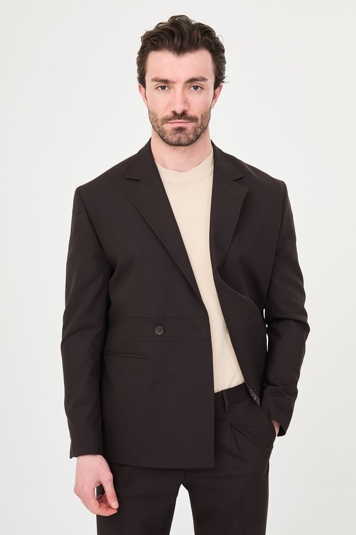 Dark Chocolate Brown Slim Fit Men’s Suit