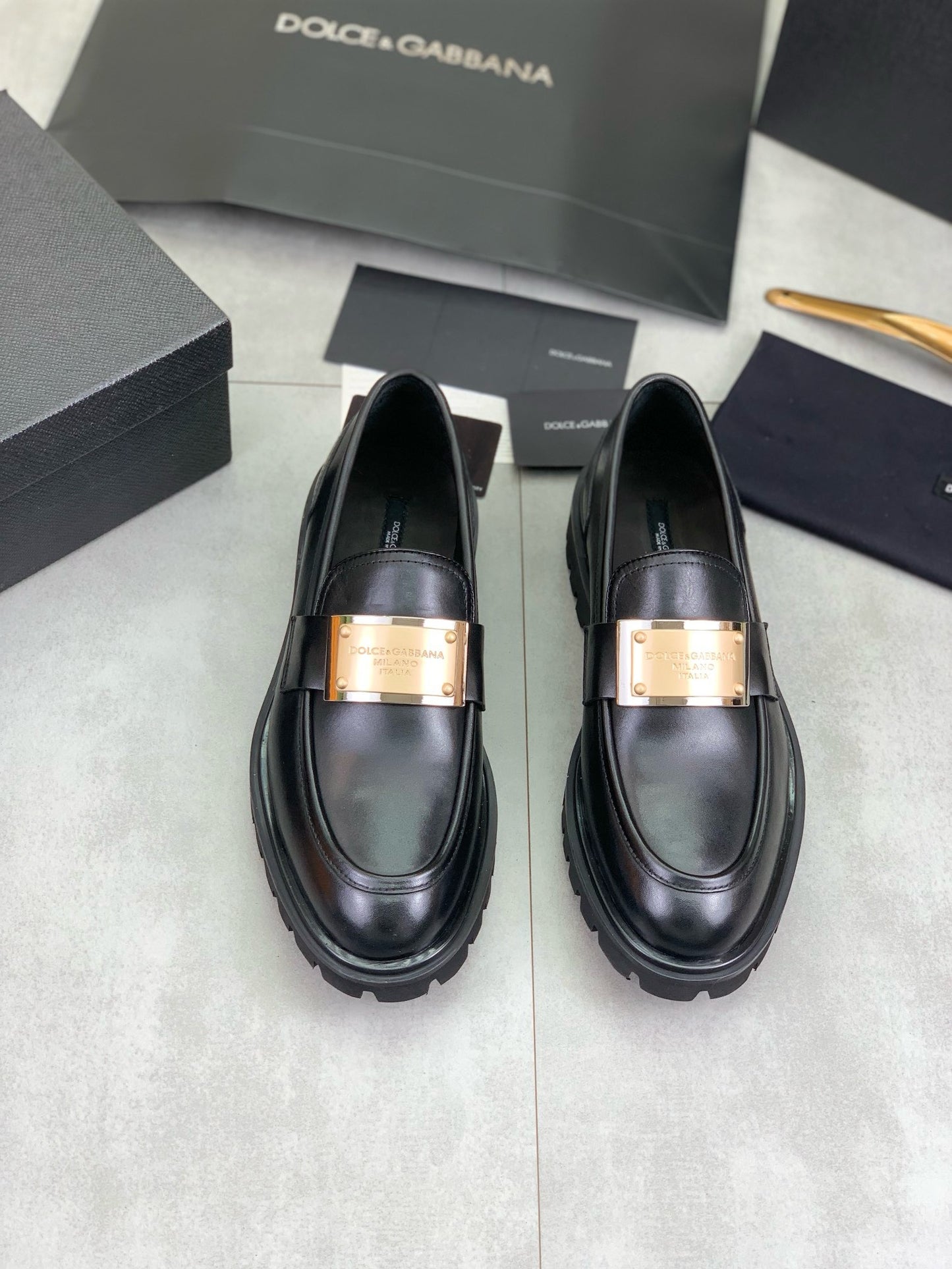 Dolce & Gabbana Bernini Black Leather Loafers