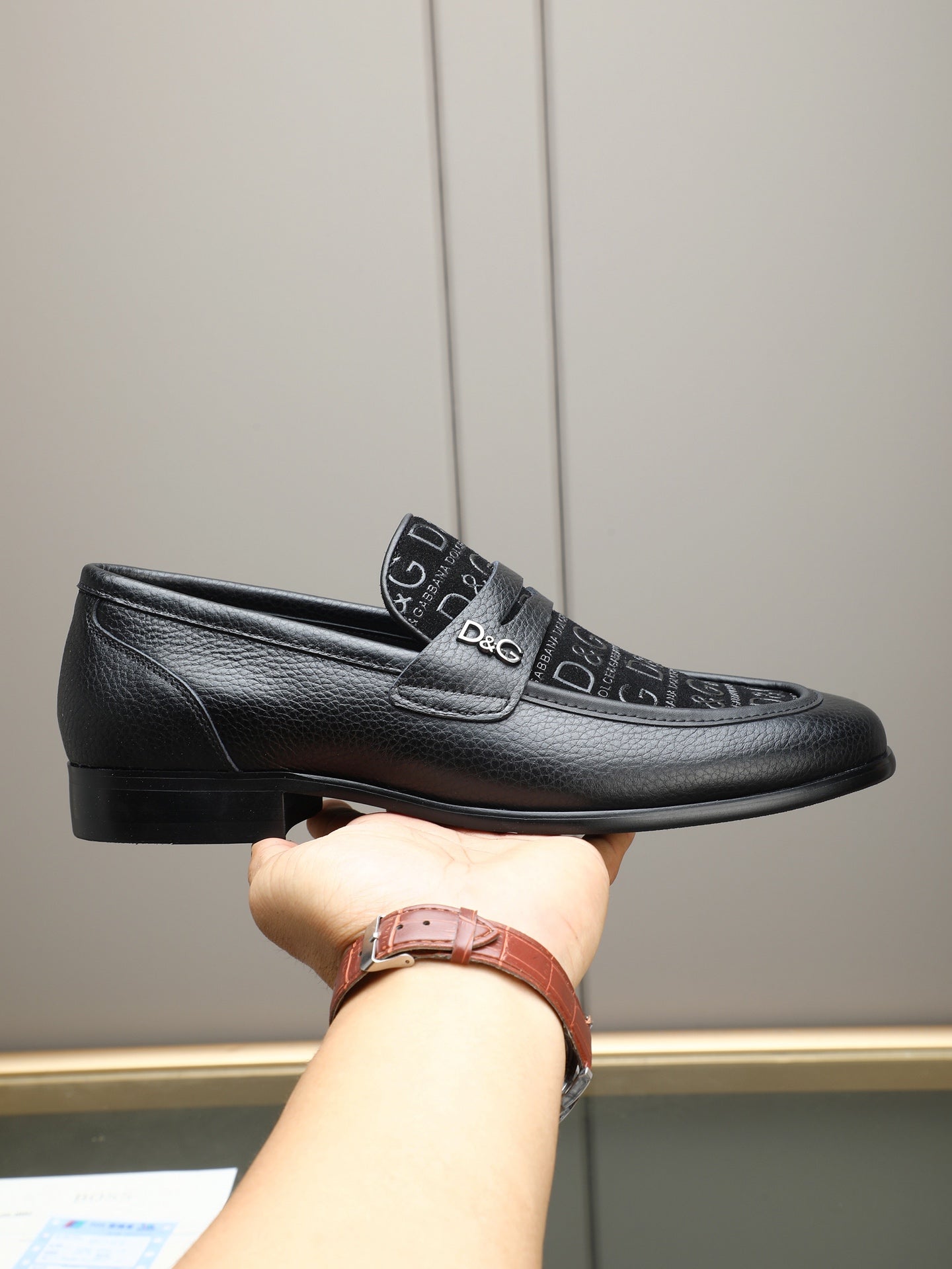 Dolce & Gabbana Black D&G Monogram Penny Loafers