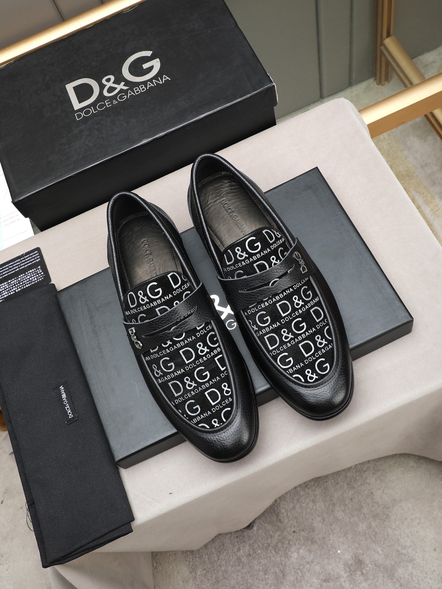 Dolce & Gabbana Black D&G Monogram Penny Loafers