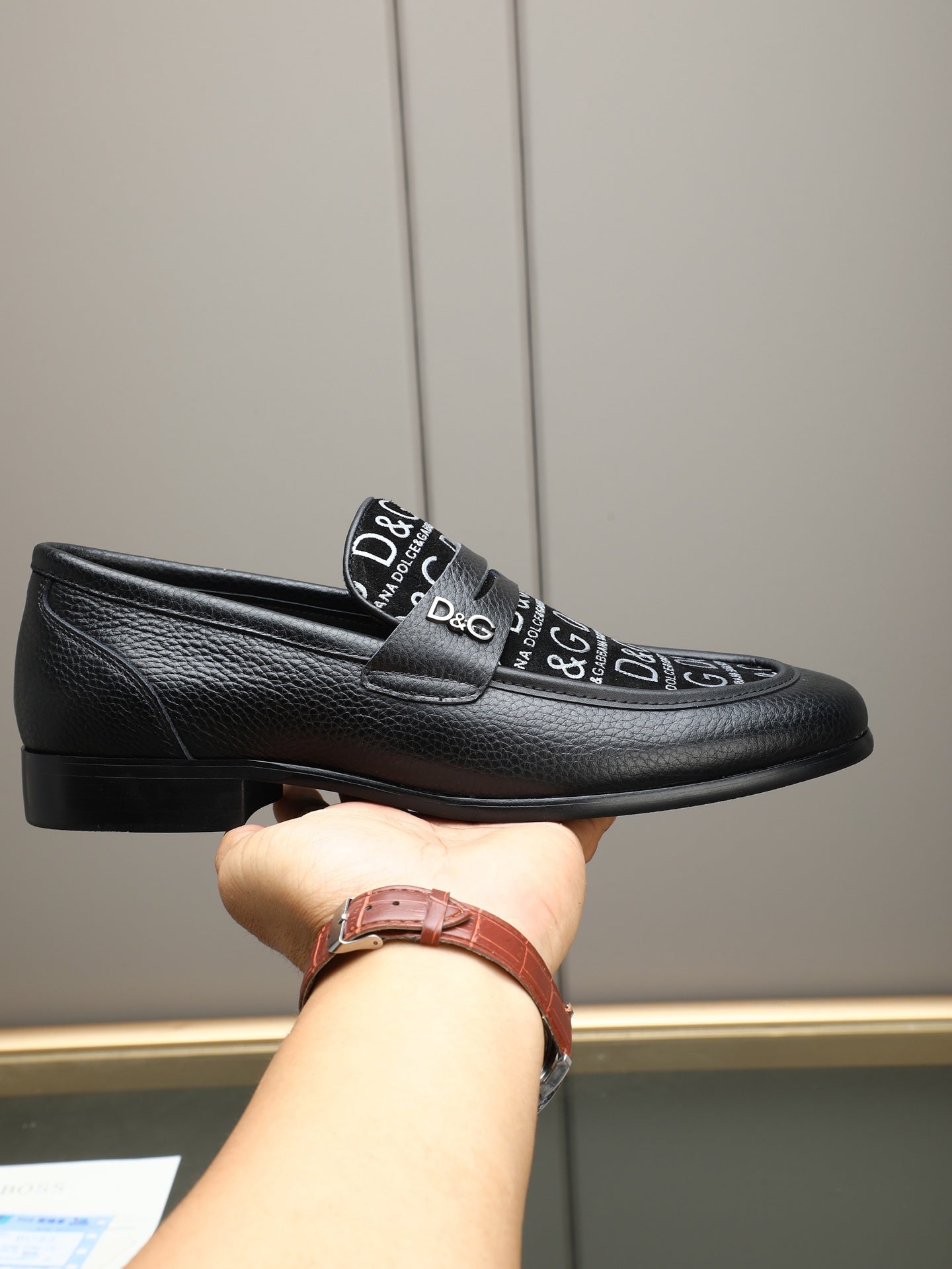Dolce & Gabbana Black D&G Monogram Penny Loafers