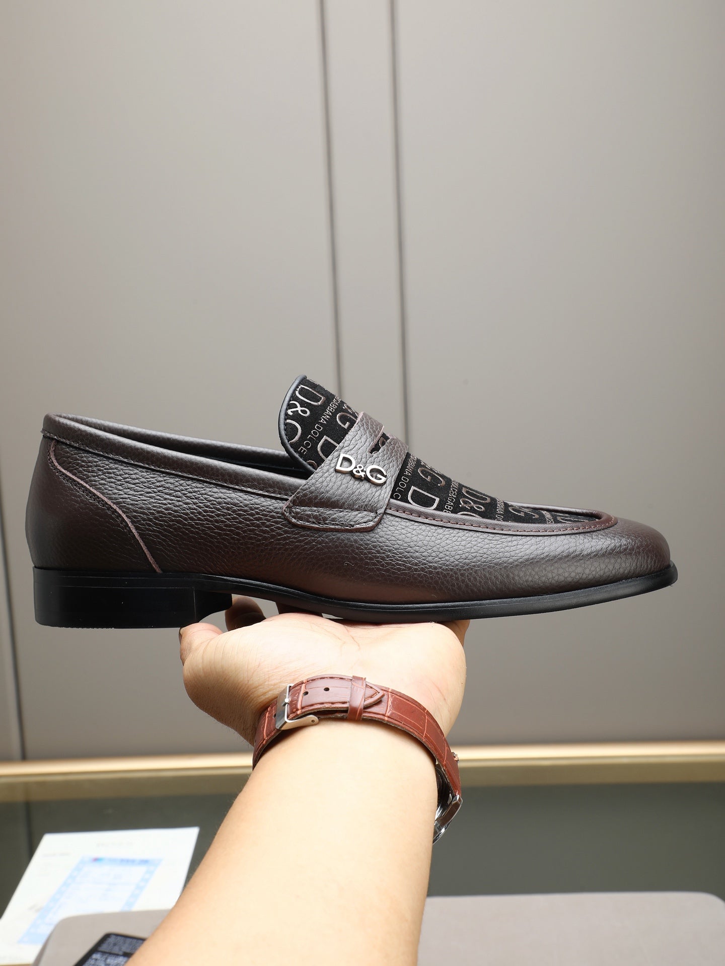 Dolce & Gabbana Brown D&G Monogram Penny Loafers