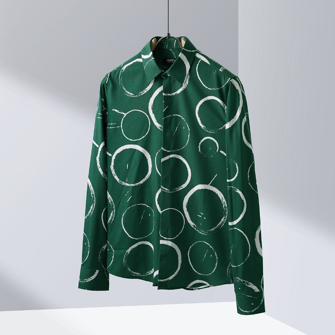 Gucci Irregular Circle Element Forest Green Shirt