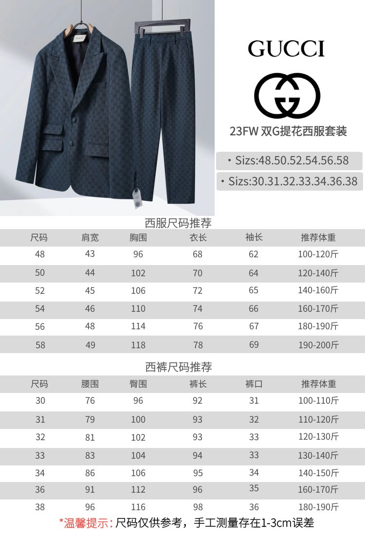 Gucci Gg linen-cotton Graphite Blue Jacquard Suit