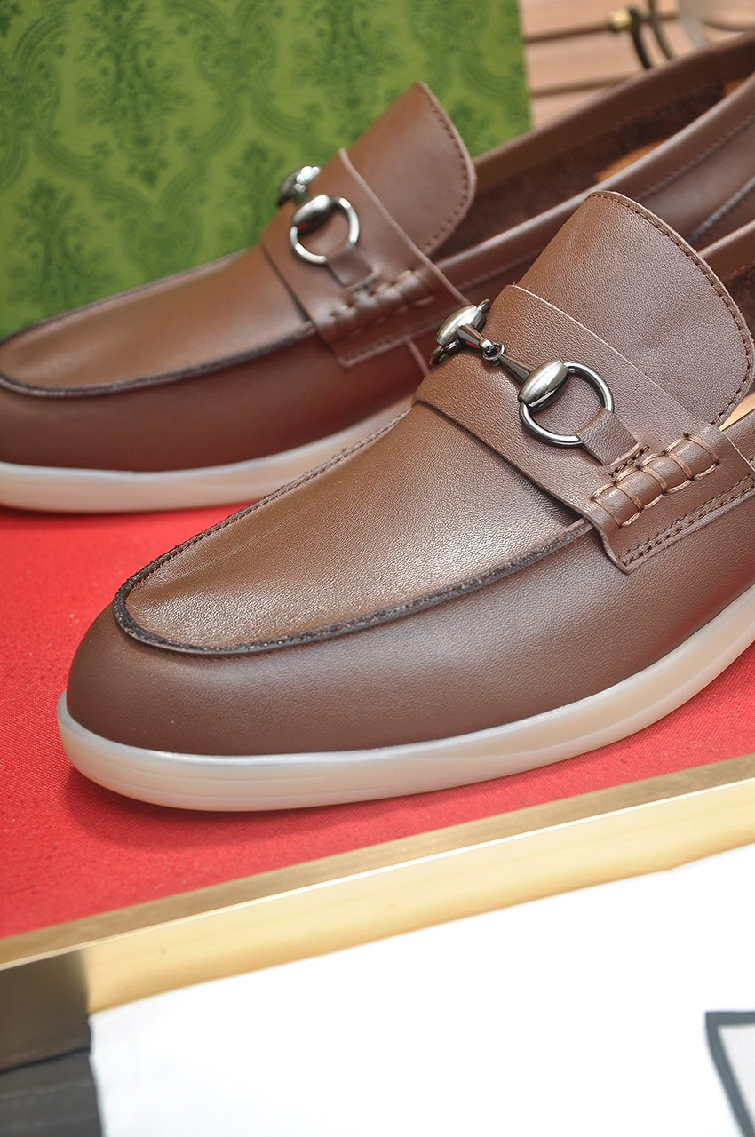 Gucci Brown Leather Horsebit Loafer