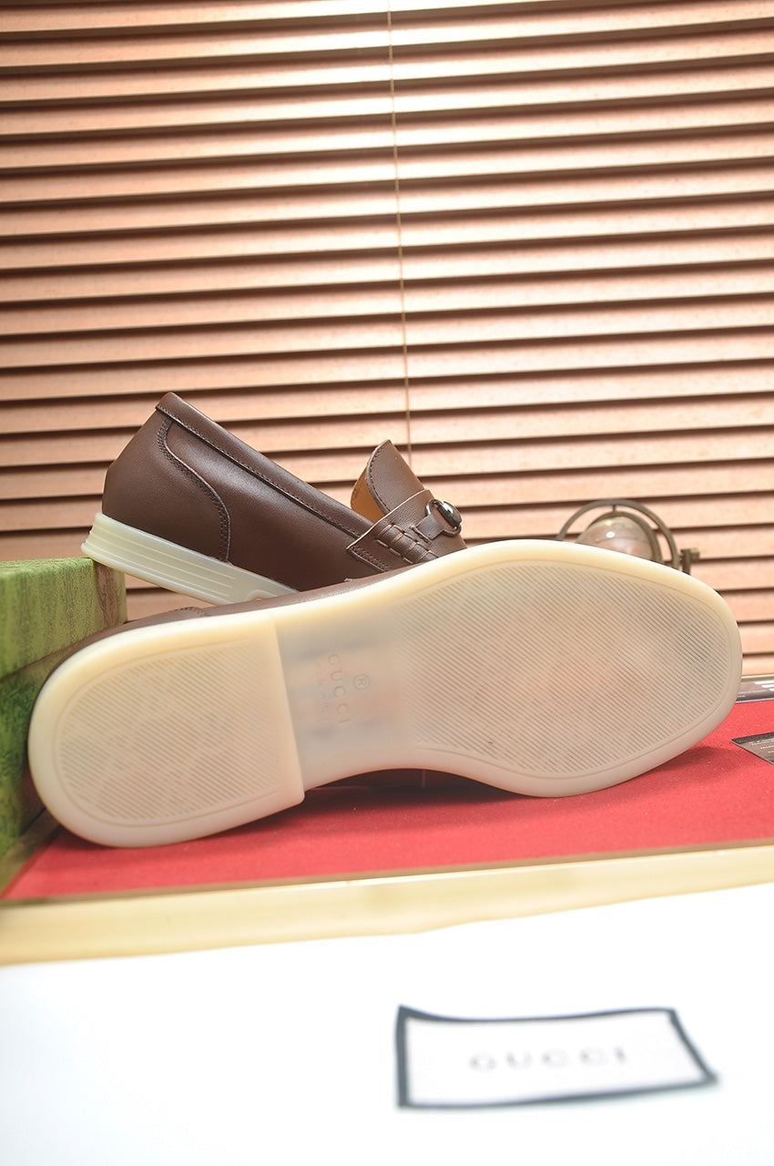 Gucci Brown Leather Horsebit Loafer