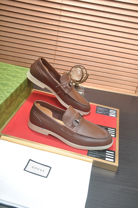 Gucci Brown Leather Horsebit Loafer