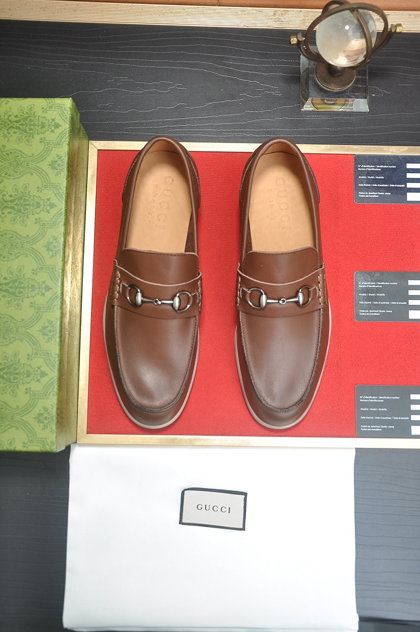 Gucci Brown Leather Horsebit Loafer