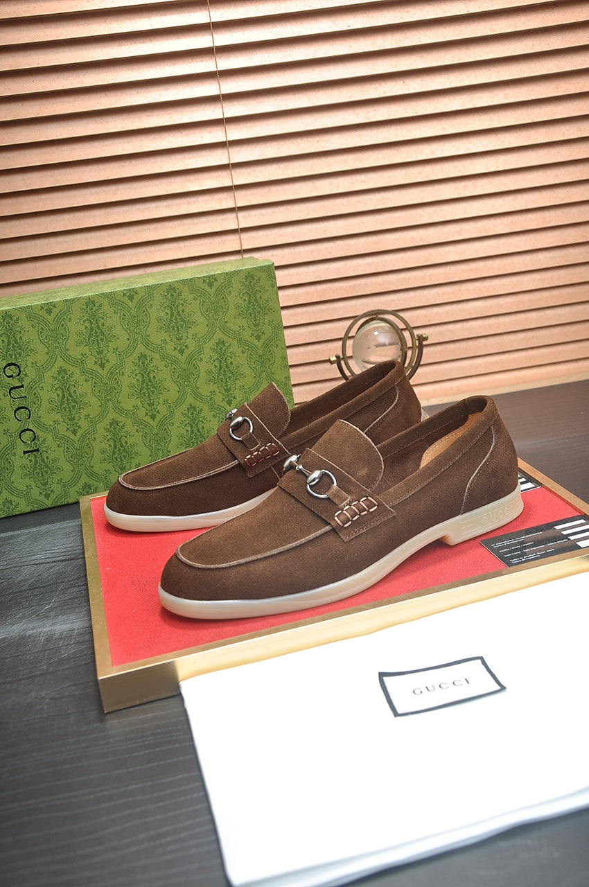 Gucci Brown Suede Horsebit Loafer