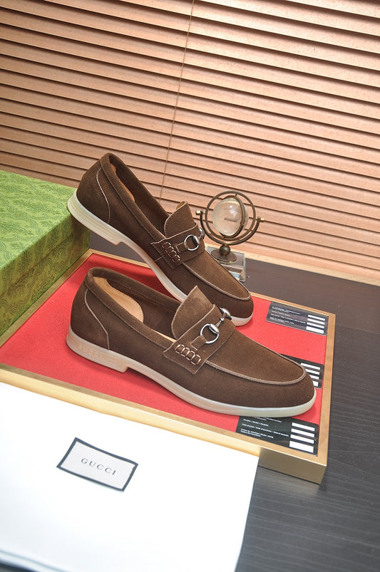 Gucci Brown Suede Horsebit Loafer
