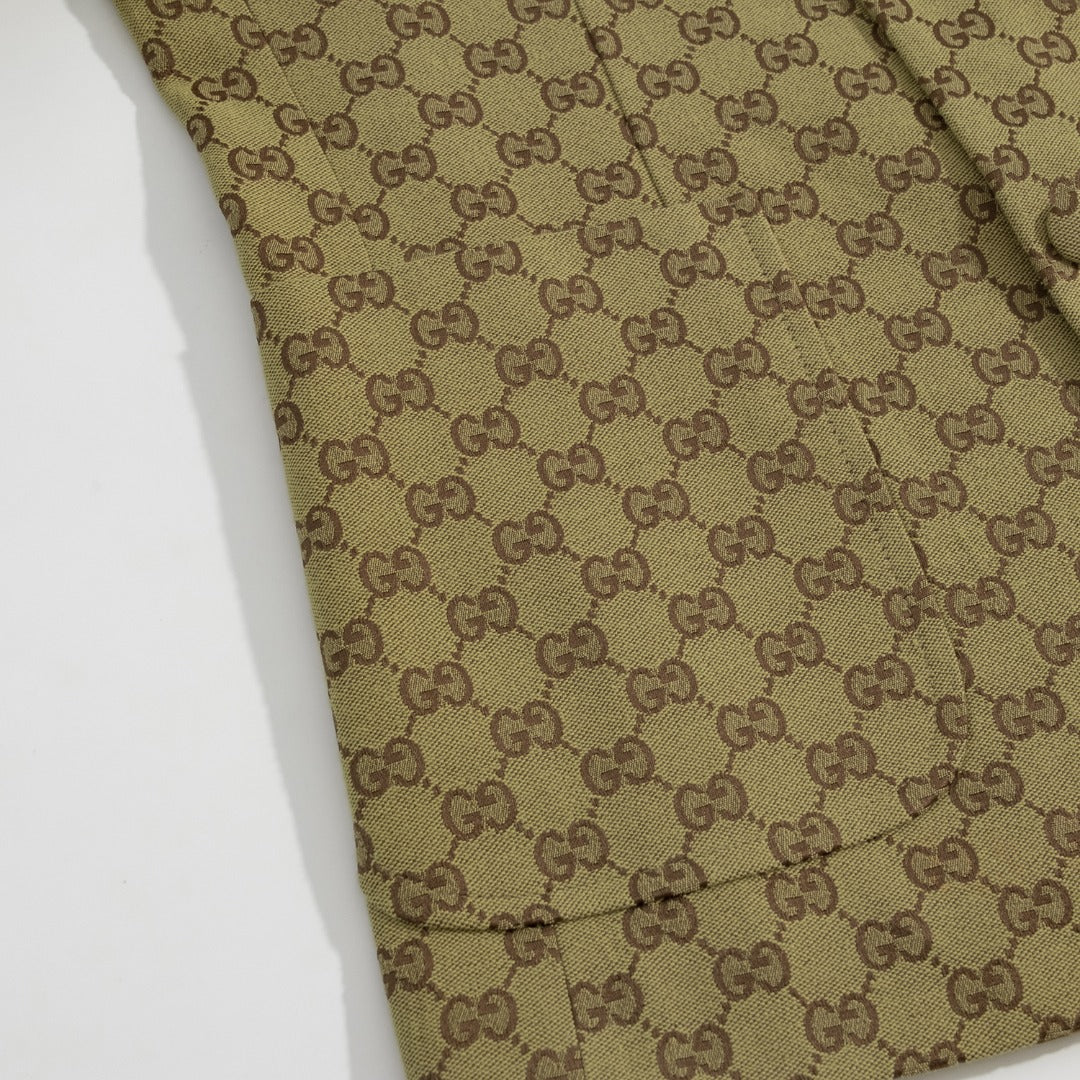 Gucci Olive Double-G Jacquard Suit