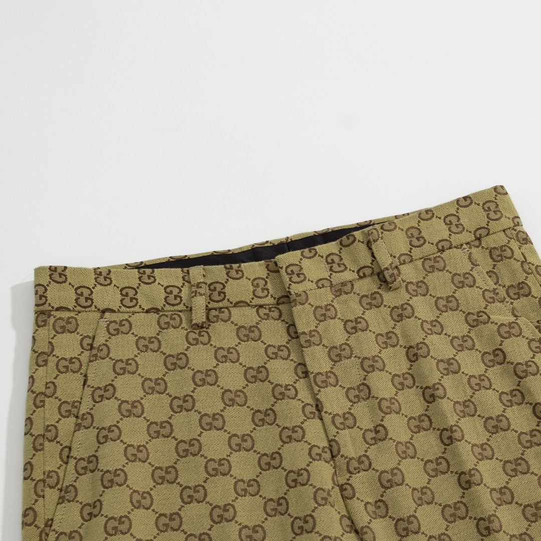 Gucci Olive Double-G Jacquard Suit