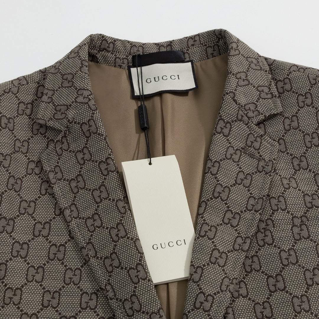 Gucci Beige Double G Monogram Suit