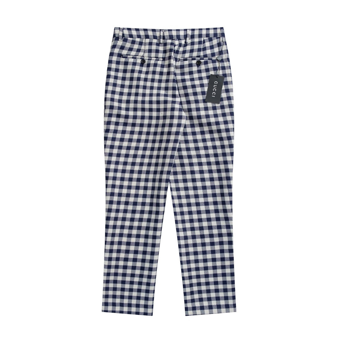 Gucci Pineapple Series Navy Checkered Suit