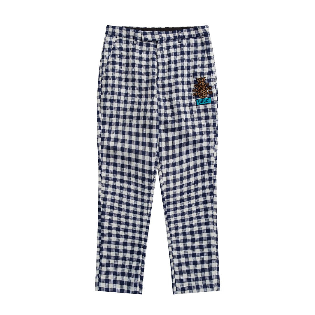 Gucci Pineapple Series Navy Checkered Suit